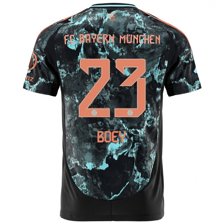 Kids Football Sacha Boey #23 Black Away Jersey 2024/25 T-Shirt