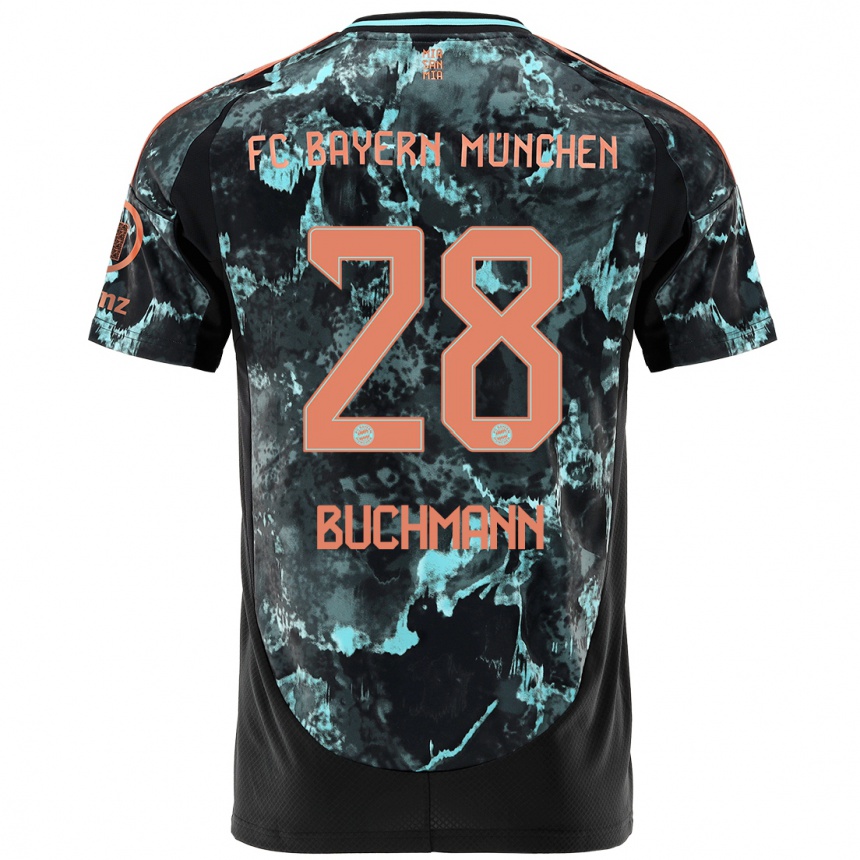 Kids Football Tarek Buchmann #28 Black Away Jersey 2024/25 T-Shirt