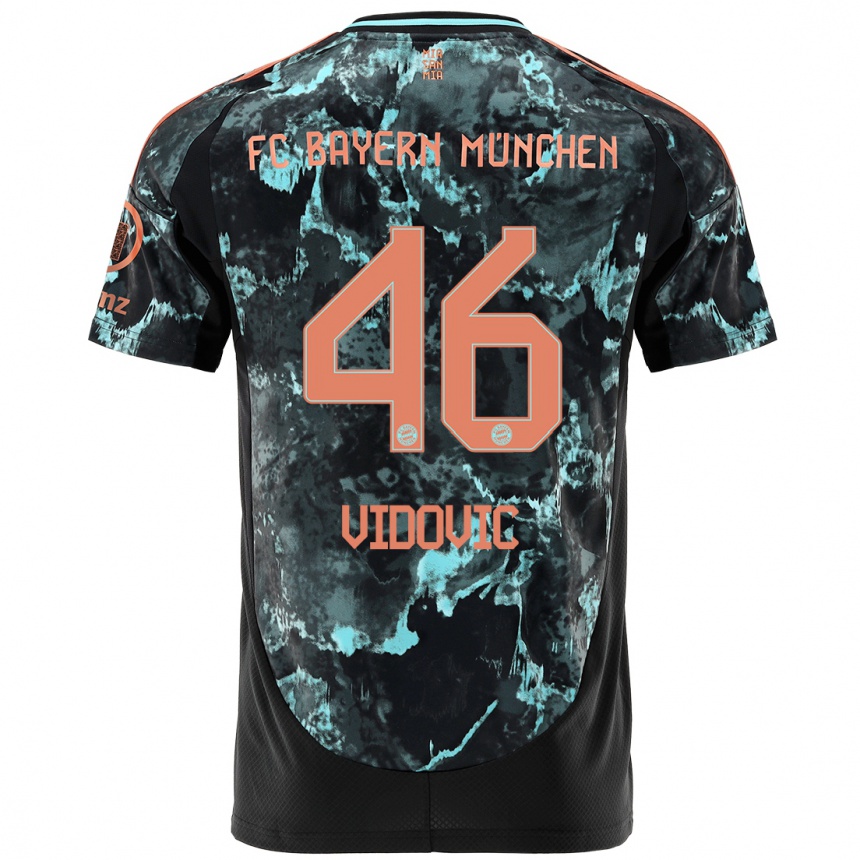 Kids Football Gabriel Vidovic #46 Black Away Jersey 2024/25 T-Shirt