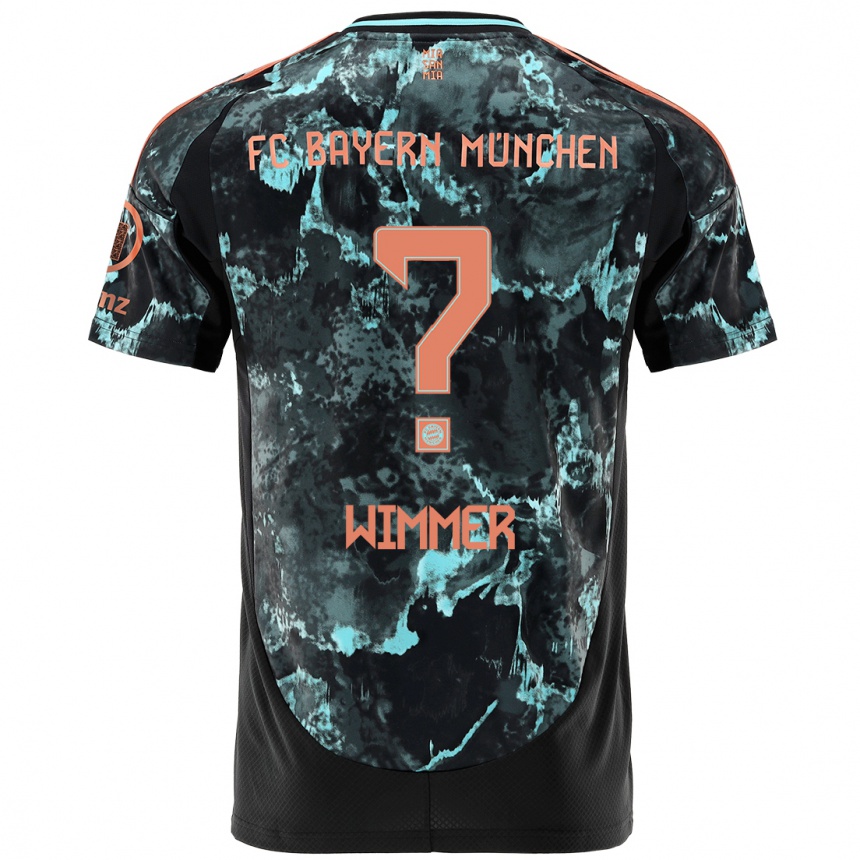 Kids Football Benedikt Wimmer #0 Black Away Jersey 2024/25 T-Shirt