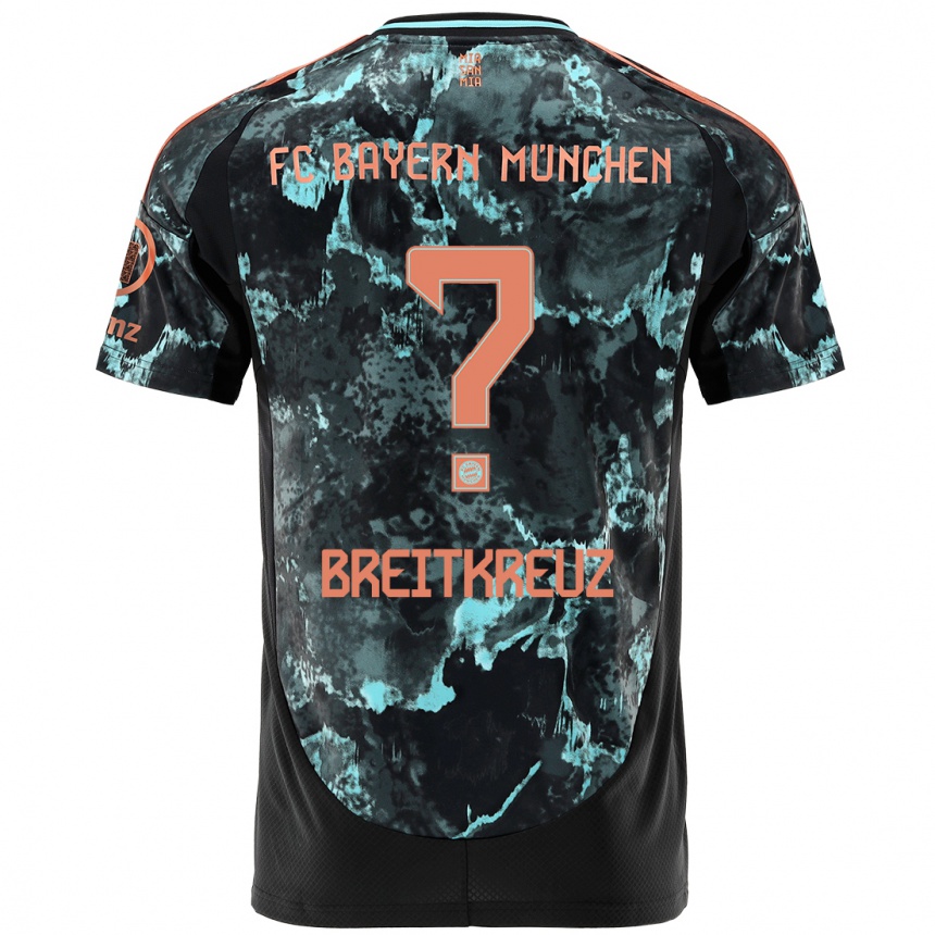 Kids Football Steve Breitkreuz #0 Black Away Jersey 2024/25 T-Shirt