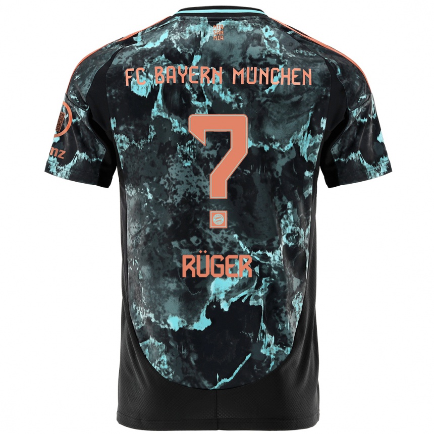 Kids Football Kurt Rüger #0 Black Away Jersey 2024/25 T-Shirt