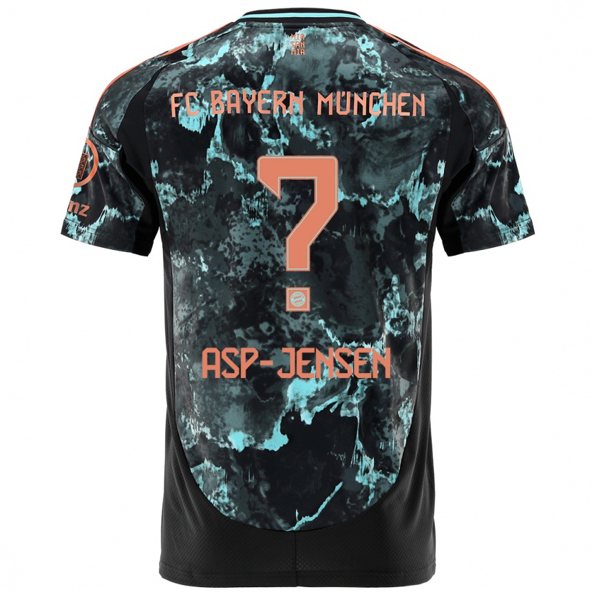 Kids Football Jonathan Asp-Jensen #0 Black Away Jersey 2024/25 T-Shirt