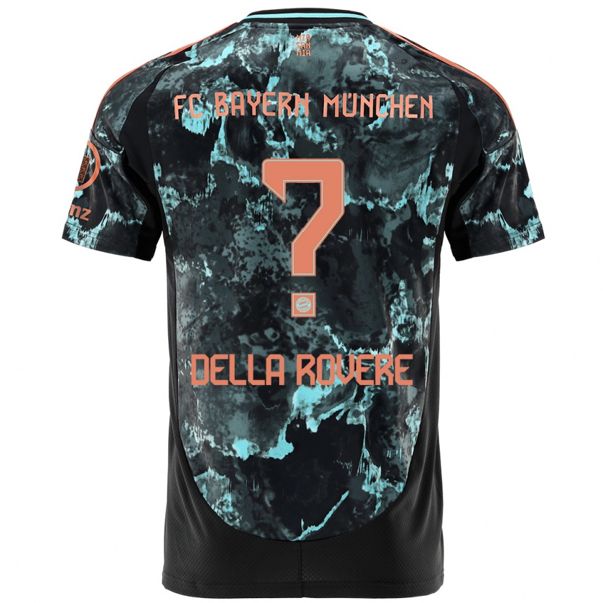 Kids Football Guido Della Rovere #0 Black Away Jersey 2024/25 T-Shirt