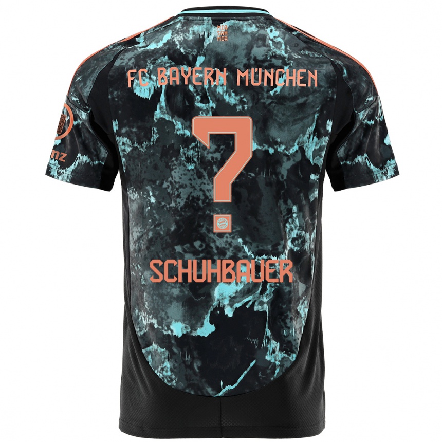 Kids Football Maximilian Schuhbauer #0 Black Away Jersey 2024/25 T-Shirt