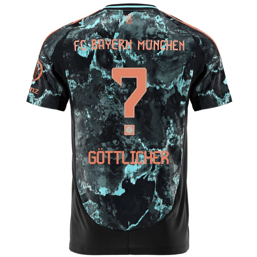 Kids Football Moritz Göttlicher #0 Black Away Jersey 2024/25 T-Shirt