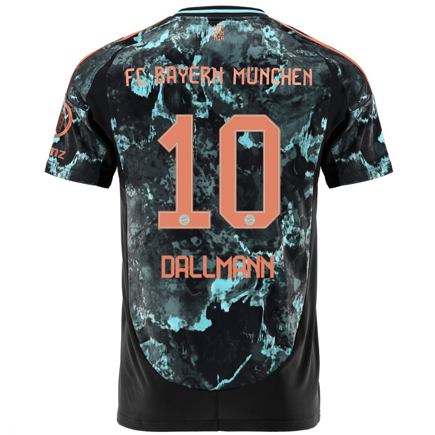 Kids Football Linda Dallmann #10 Black Away Jersey 2024/25 T-Shirt