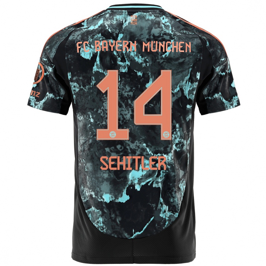 Kids Football Alara Şehitler #14 Black Away Jersey 2024/25 T-Shirt