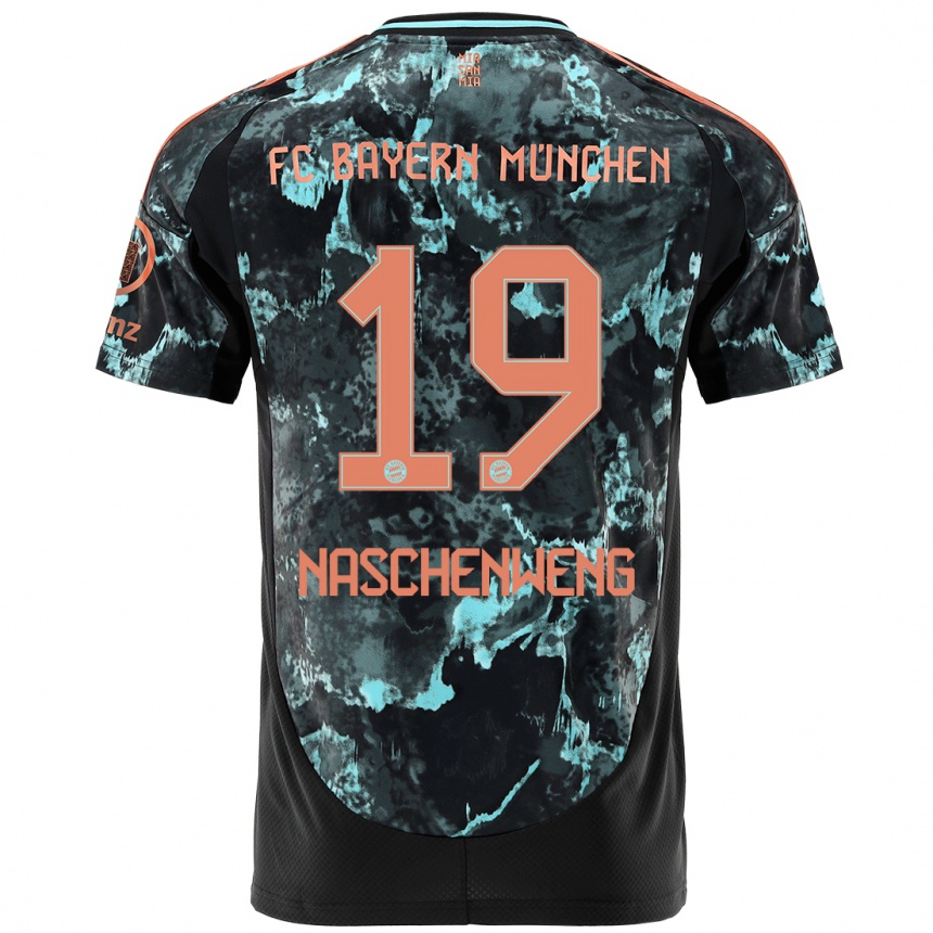 Kids Football Katharina Naschenweng #19 Black Away Jersey 2024/25 T-Shirt