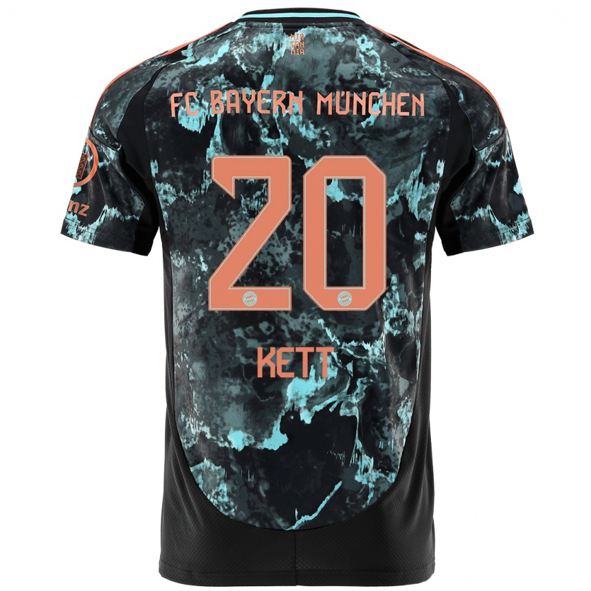 Kids Football Franziska Kett #20 Black Away Jersey 2024/25 T-Shirt