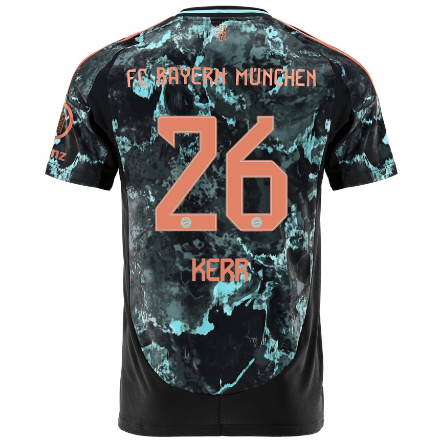 Kids Football Samantha Kerr #26 Black Away Jersey 2024/25 T-Shirt