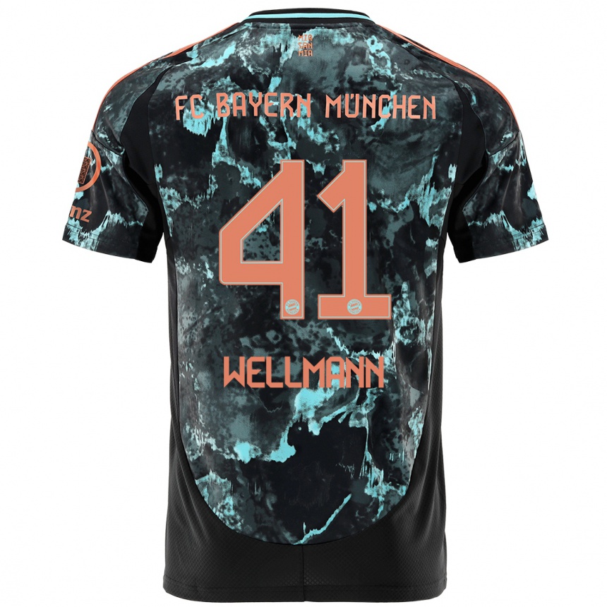 Kids Football Anna Wellmann #41 Black Away Jersey 2024/25 T-Shirt