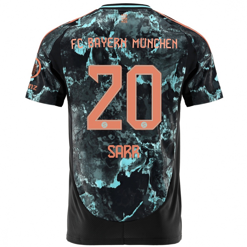 Kids Football Bouna Sarr #20 Black Away Jersey 2024/25 T-Shirt