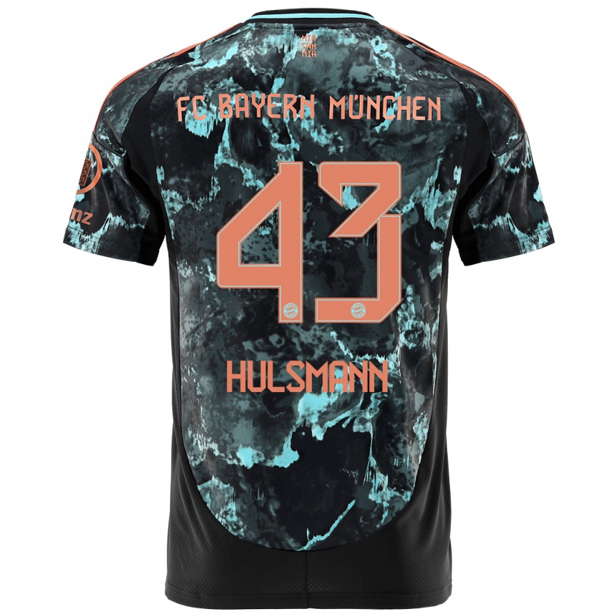 Kids Football Tom Hulsmann #43 Black Away Jersey 2024/25 T-Shirt