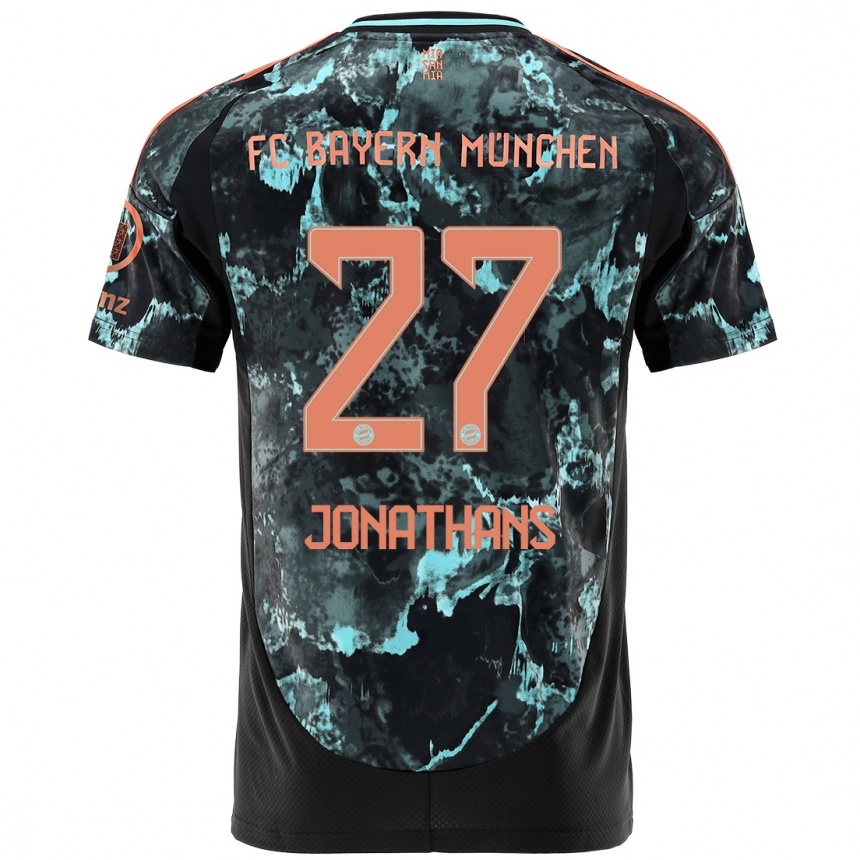 Kids Football David Jonathans #27 Black Away Jersey 2024/25 T-Shirt