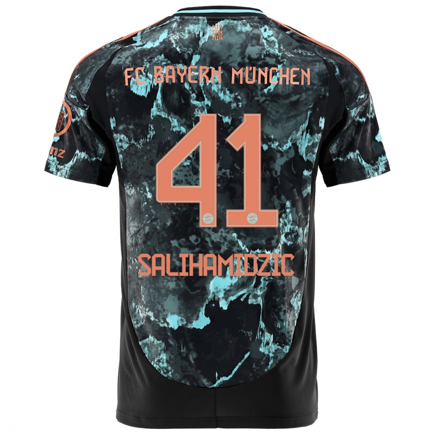 Kids Football Nick Salihamidzic #41 Black Away Jersey 2024/25 T-Shirt