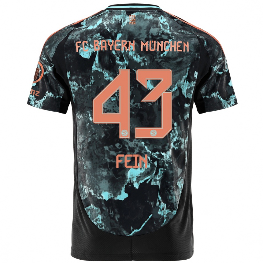 Kids Football Adrian Fein #43 Black Away Jersey 2024/25 T-Shirt