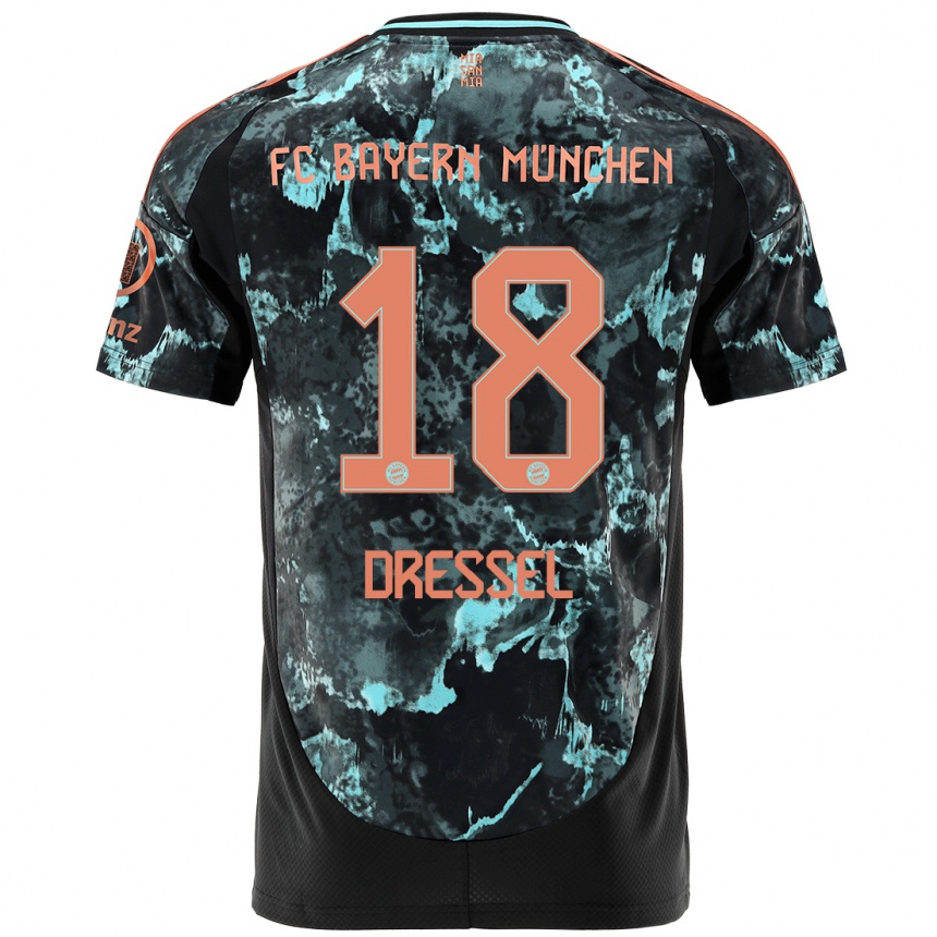 Kids Football Timon Dressel #18 Black Away Jersey 2024/25 T-Shirt