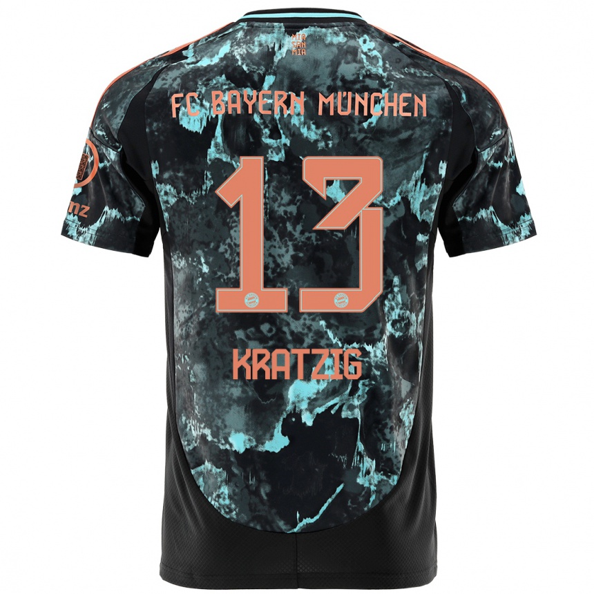 Kids Football Frans Kratzig #13 Black Away Jersey 2024/25 T-Shirt