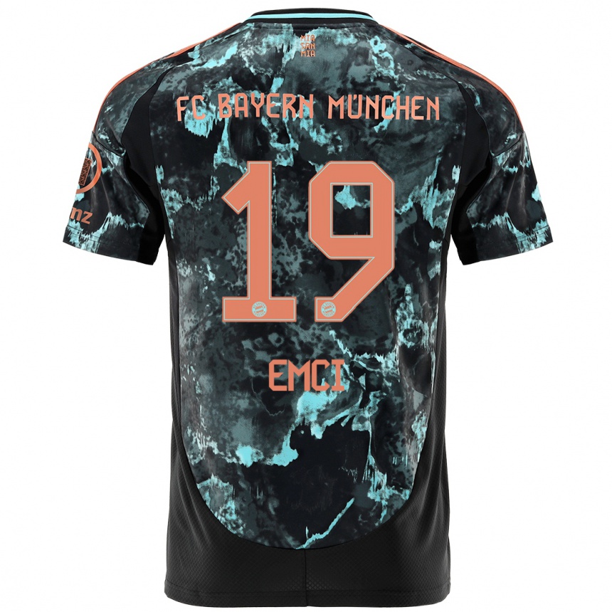 Kids Football Ben Emci #19 Black Away Jersey 2024/25 T-Shirt