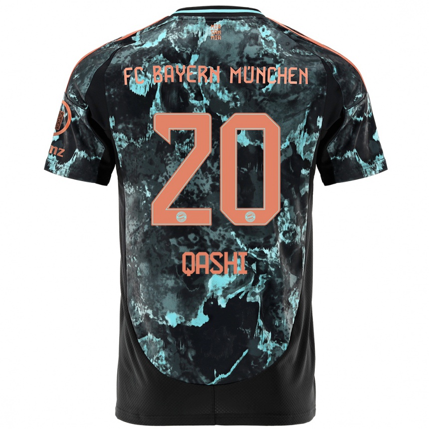 Kids Football Yousef Qashi #20 Black Away Jersey 2024/25 T-Shirt