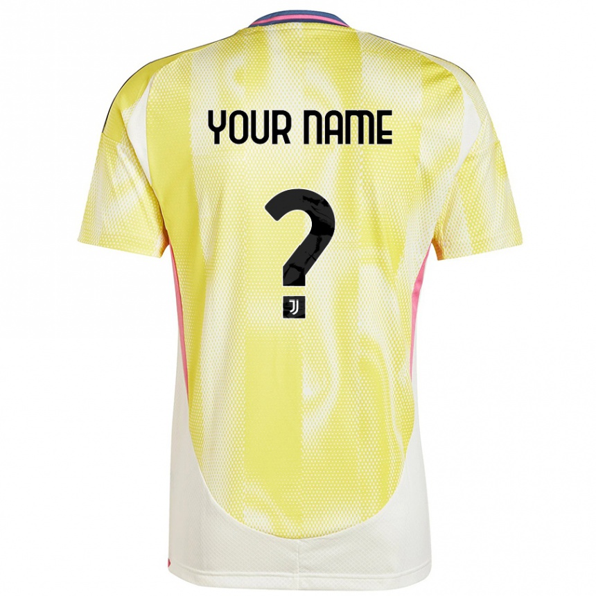 Kids Football Your Name #0 Solar Yellow Away Jersey 2024/25 T-Shirt