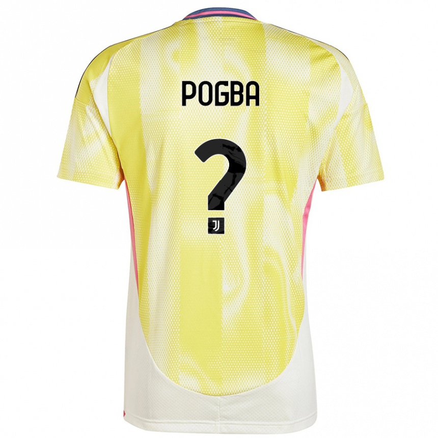 Kids Football Paul Pogba #0 Solar Yellow Away Jersey 2024/25 T-Shirt