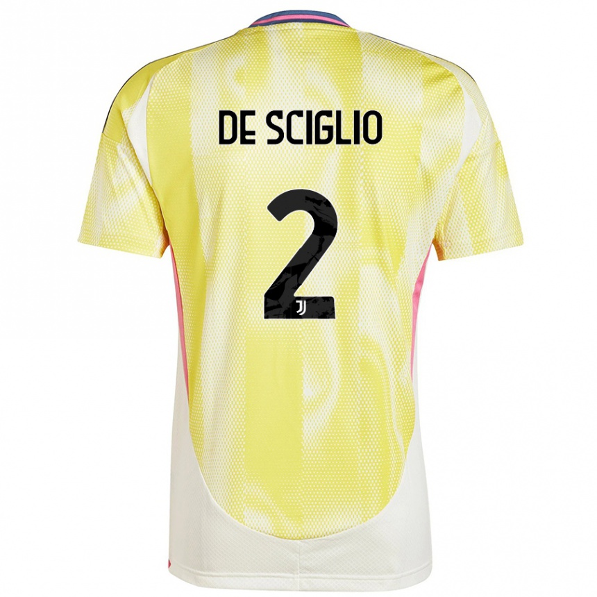 Kids Football Mattia De Sciglio #2 Solar Yellow Away Jersey 2024/25 T-Shirt