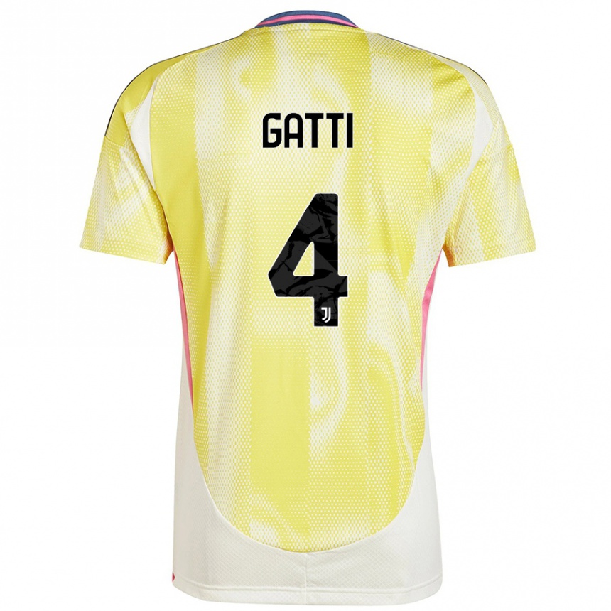 Kids Football Federico Gatti #4 Solar Yellow Away Jersey 2024/25 T-Shirt