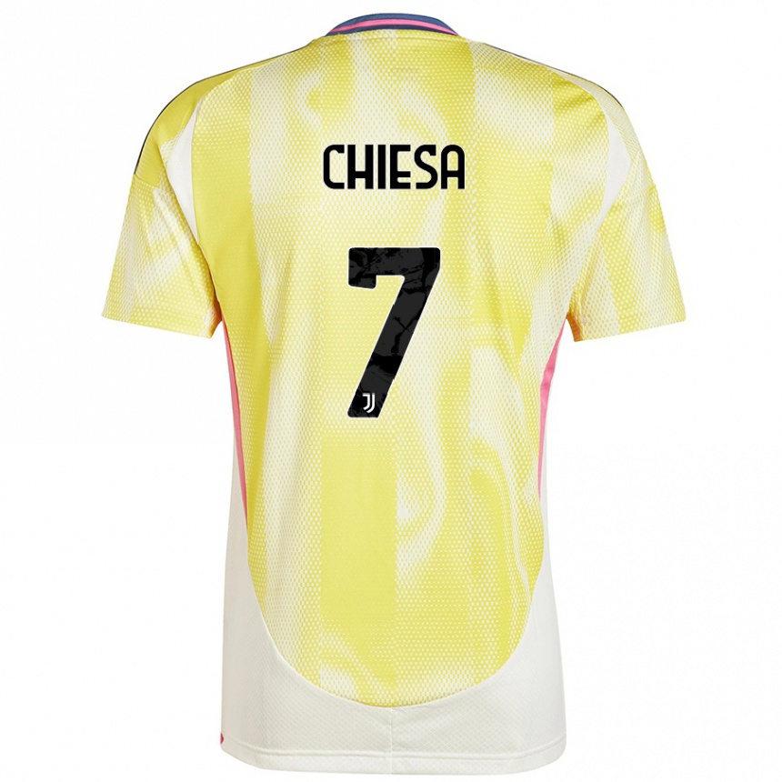 Kids Football Federico Chiesa #7 Solar Yellow Away Jersey 2024/25 T-Shirt