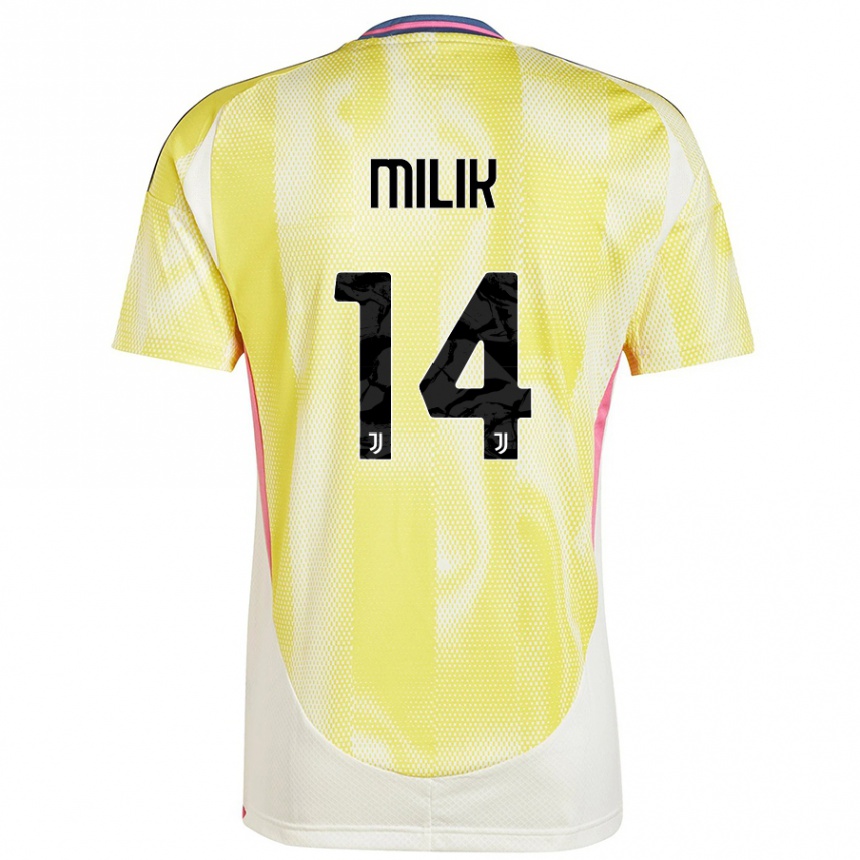 Kids Football Arkadiusz Milik #14 Solar Yellow Away Jersey 2024/25 T-Shirt