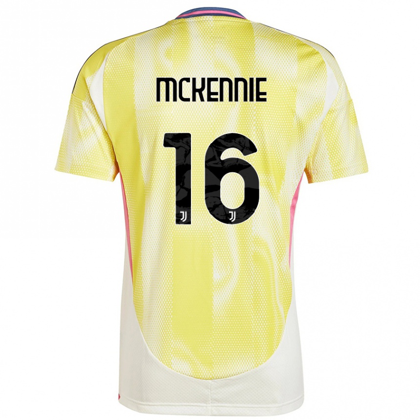 Kids Football Weston Mckennie #16 Solar Yellow Away Jersey 2024/25 T-Shirt