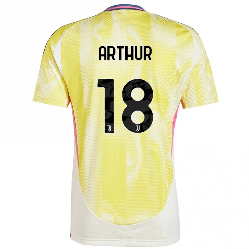 Kids Football Arthur Melo #18 Solar Yellow Away Jersey 2024/25 T-Shirt