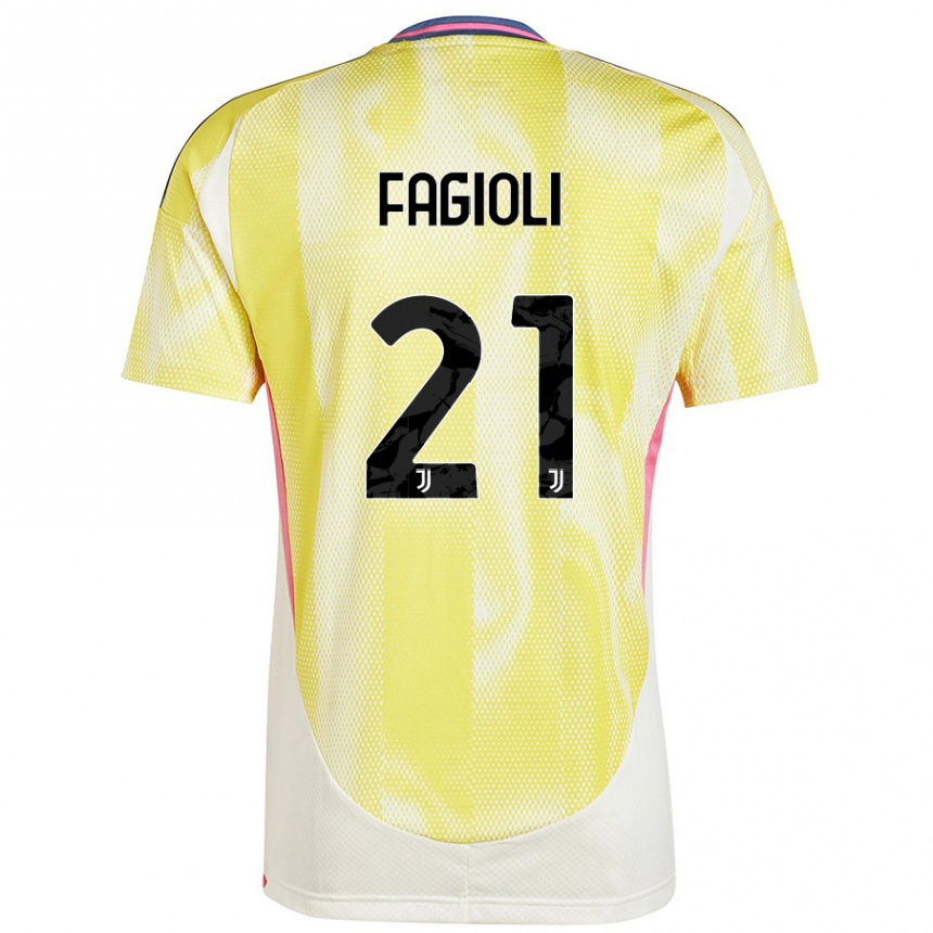 Kids Football Nicolo Fagioli #21 Solar Yellow Away Jersey 2024/25 T-Shirt