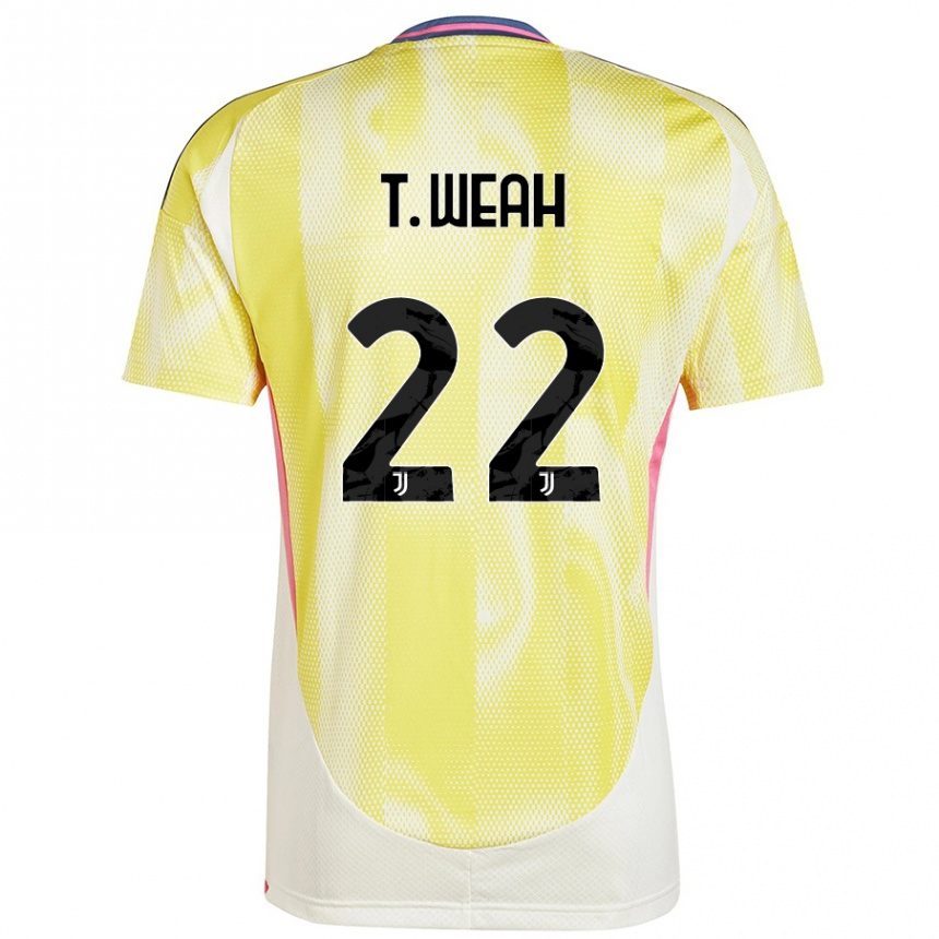 Kids Football Timothy Weah #22 Solar Yellow Away Jersey 2024/25 T-Shirt