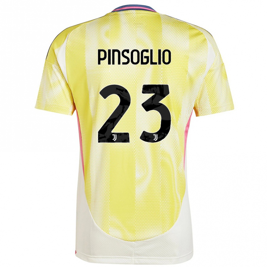 Kids Football Carlo Pinsoglio #23 Solar Yellow Away Jersey 2024/25 T-Shirt