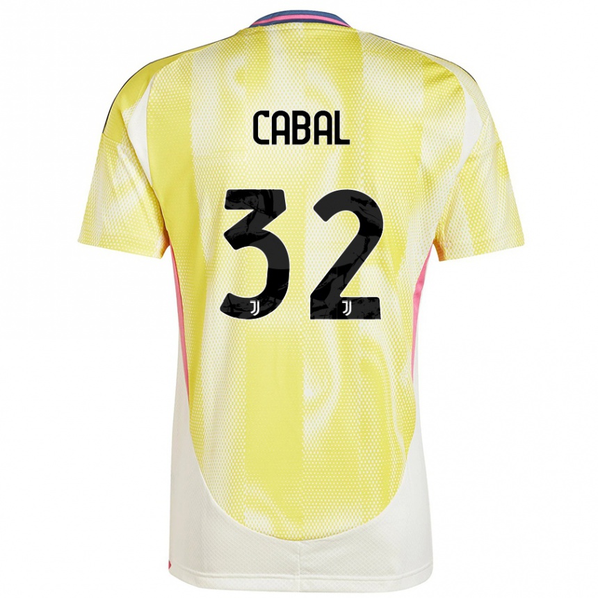 Kids Football Juan Cabal #32 Solar Yellow Away Jersey 2024/25 T-Shirt