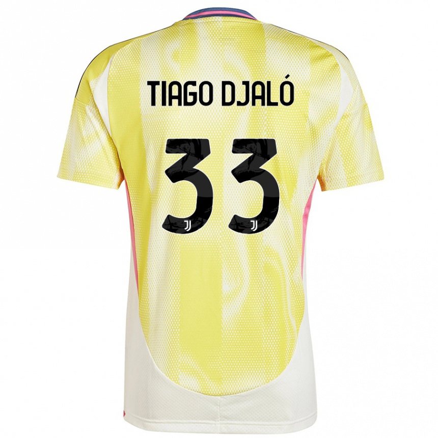 Kids Football Tiago Djaló #33 Solar Yellow Away Jersey 2024/25 T-Shirt