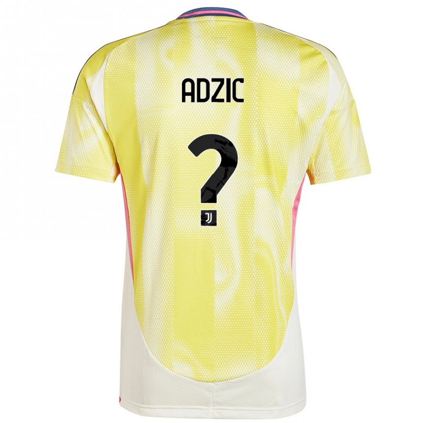 Kids Football Vasilije Adzic #0 Solar Yellow Away Jersey 2024/25 T-Shirt