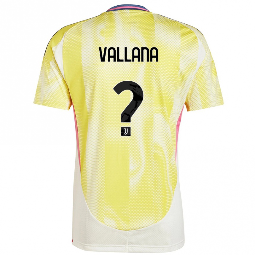 Kids Football Edoardo Vallana #0 Solar Yellow Away Jersey 2024/25 T-Shirt