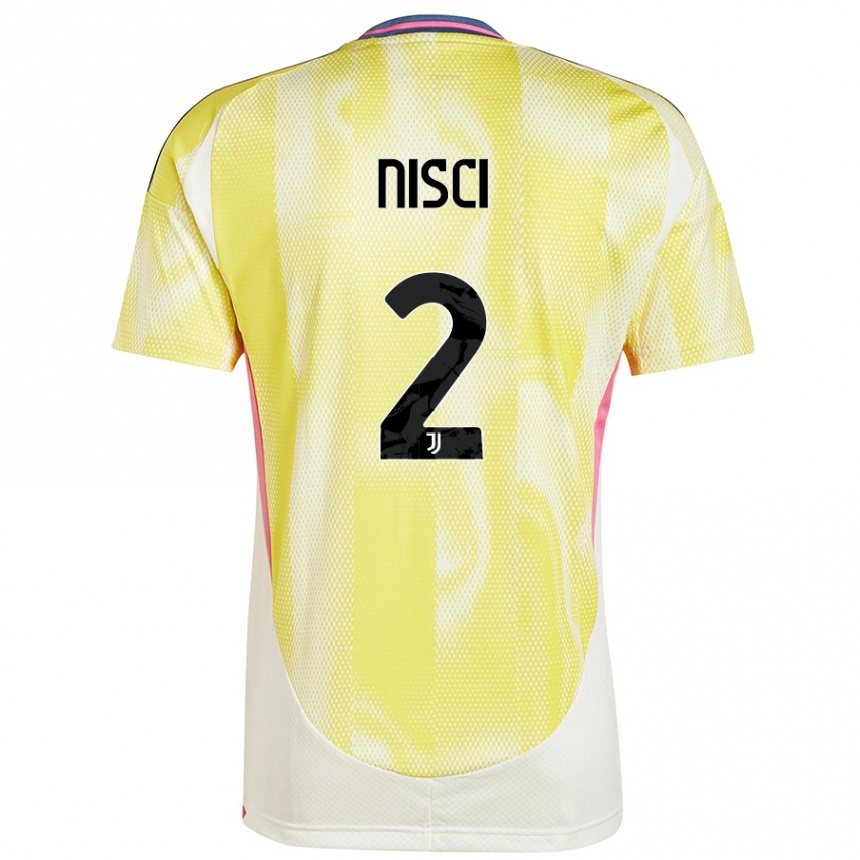 Kids Football Alessandro Nisci #2 Solar Yellow Away Jersey 2024/25 T-Shirt