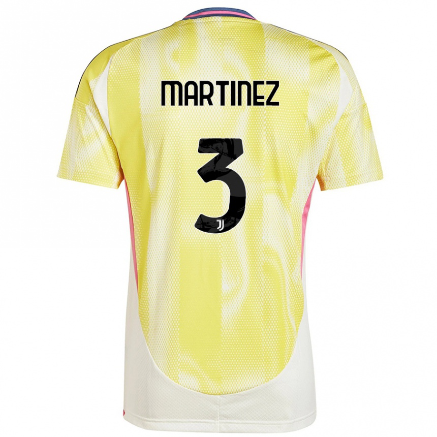 Kids Football Bruno Martinez #3 Solar Yellow Away Jersey 2024/25 T-Shirt