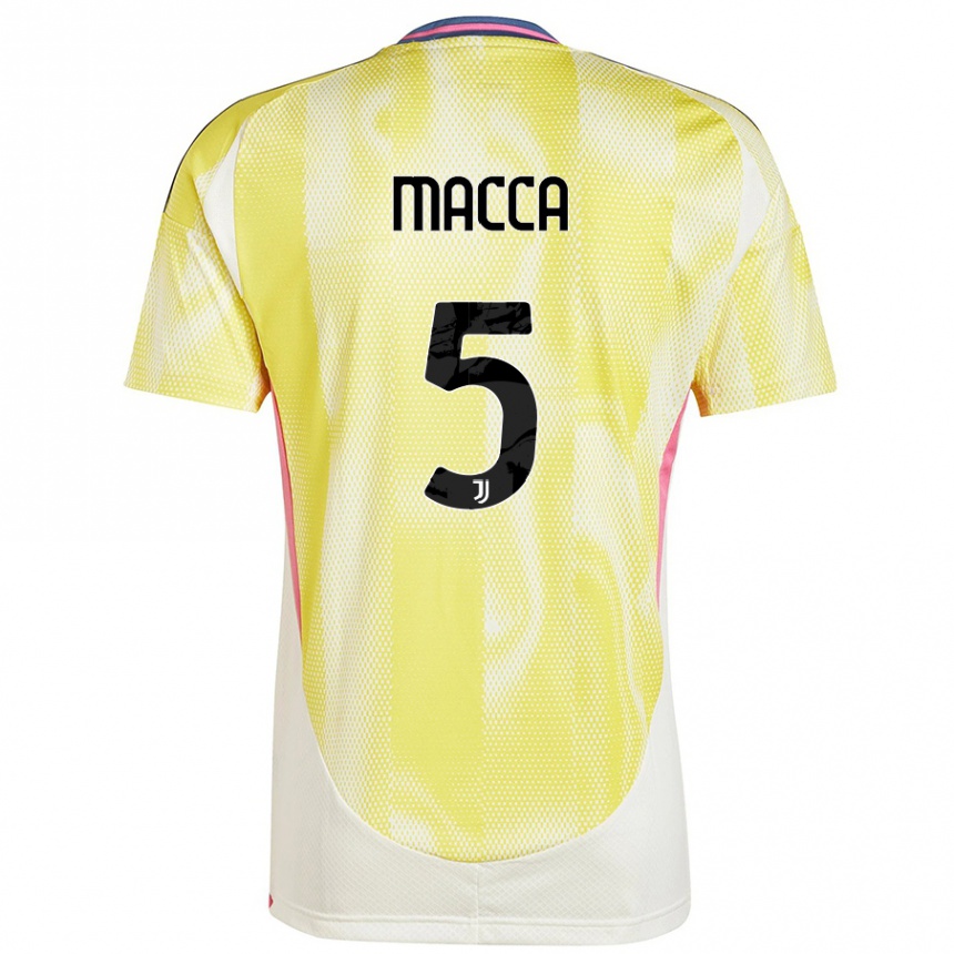 Kids Football Federico Macca #5 Solar Yellow Away Jersey 2024/25 T-Shirt