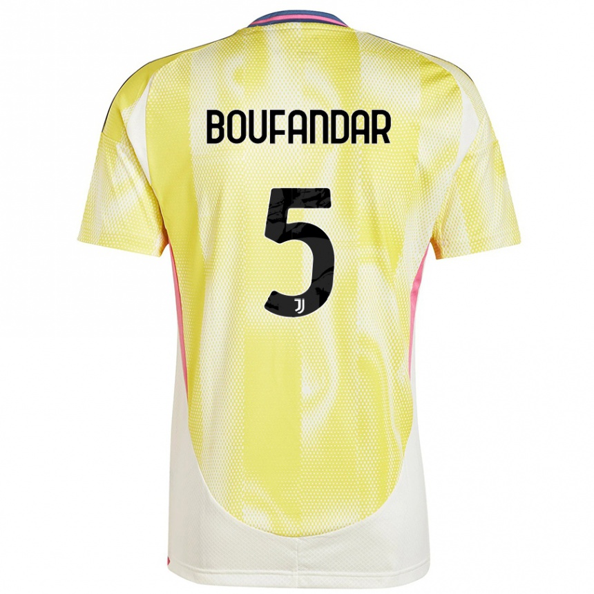 Kids Football Adam Boufandar #5 Solar Yellow Away Jersey 2024/25 T-Shirt