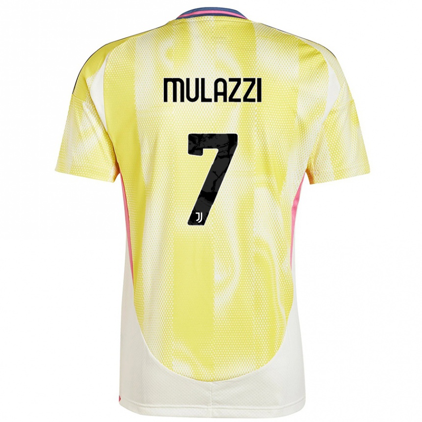 Kids Football Gabriele Mulazzi #7 Solar Yellow Away Jersey 2024/25 T-Shirt