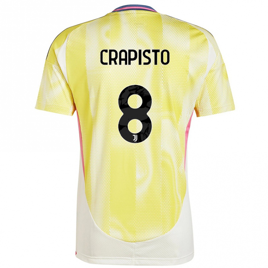 Kids Football Francesco Crapisto #8 Solar Yellow Away Jersey 2024/25 T-Shirt