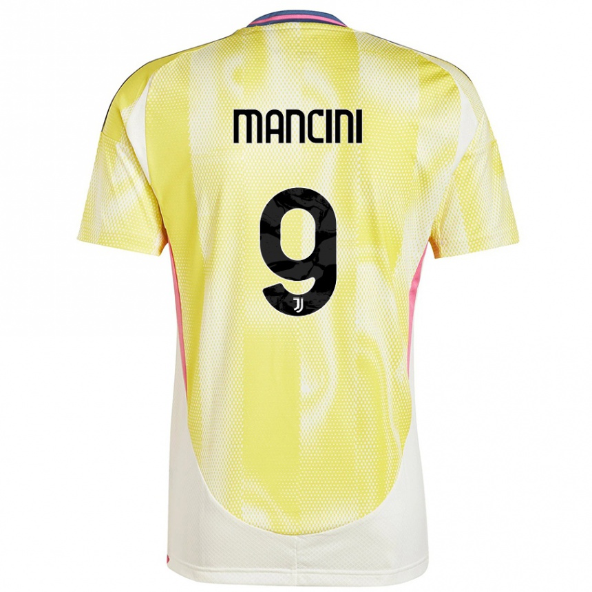 Kids Football Tommaso Mancini #9 Solar Yellow Away Jersey 2024/25 T-Shirt