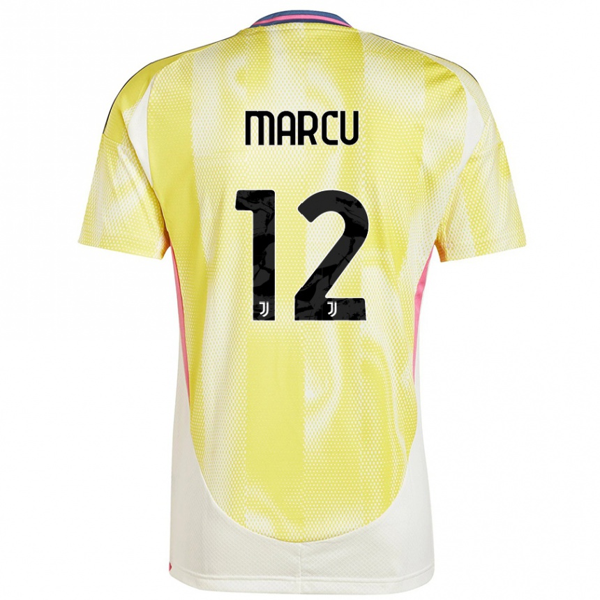 Kids Football Alessio Marcu #12 Solar Yellow Away Jersey 2024/25 T-Shirt