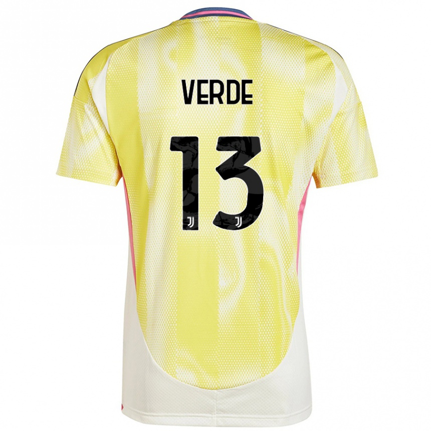 Kids Football Francesco Verde #13 Solar Yellow Away Jersey 2024/25 T-Shirt