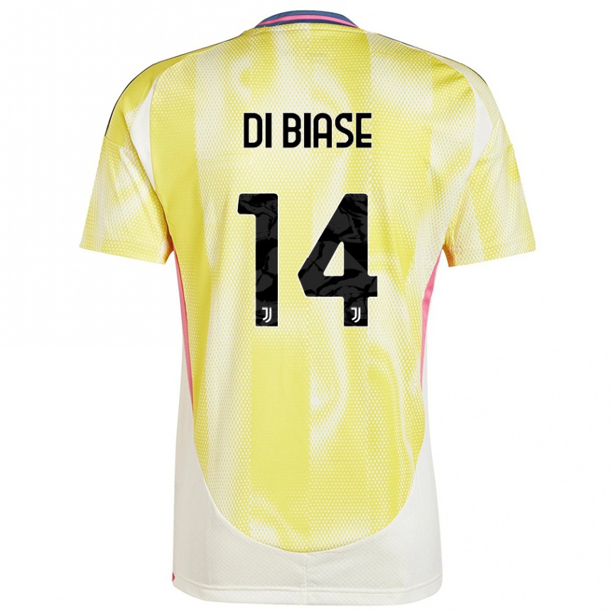 Kids Football Gianmarco Di Biase #14 Solar Yellow Away Jersey 2024/25 T-Shirt